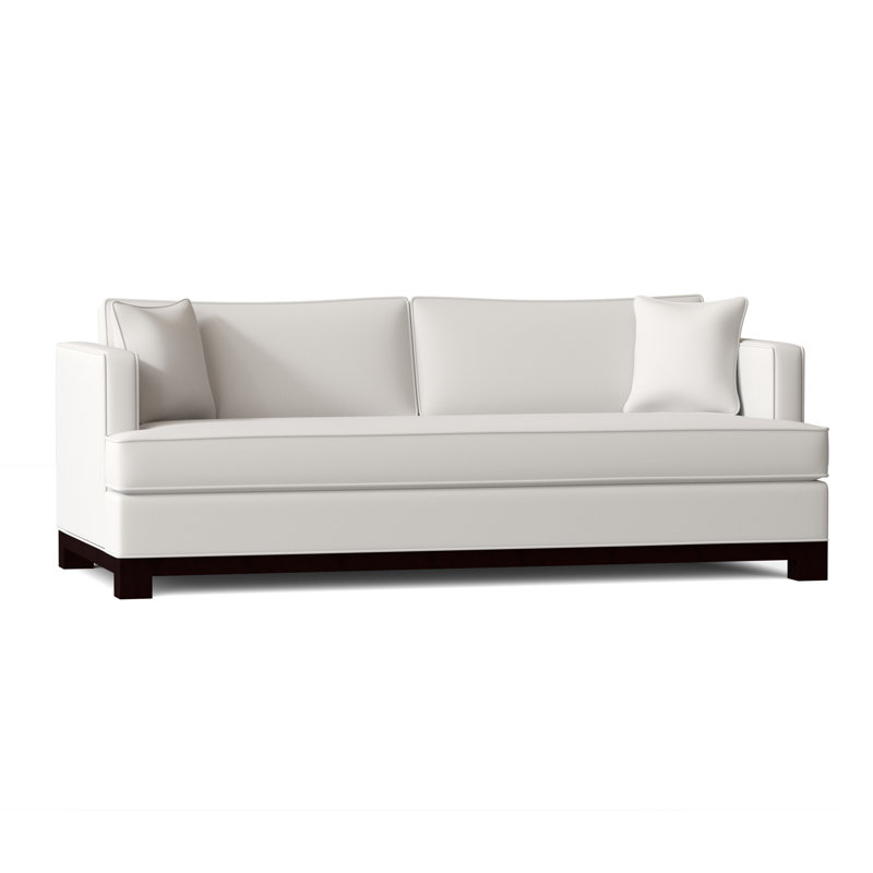 Canapé à accoudoirs encastrés avec coussins réversibles Cassidy, 95 pouces, Blanc Klein, Rouge