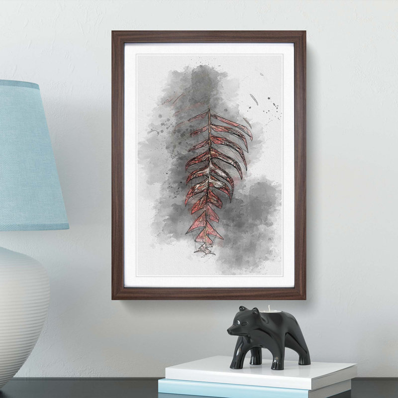 Leaf in the Light in Abstract - Picture Frame Graphic Art Print, Walnut Framed, 65cm H x 48cm W x 2cm D