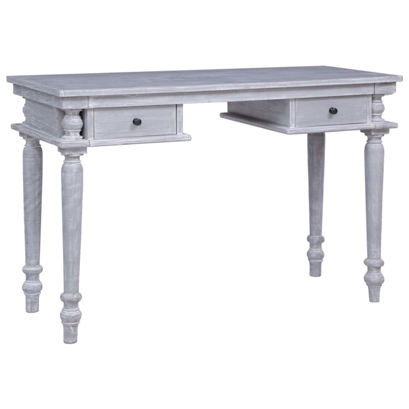 Davisson Solid Wood Writing Desk, Grey, 78cm H x 115cm W x 50cm D