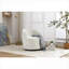Fauteuil 1 place 25,6 pouces pivotant sur 360 ° avec accoudoirs tonneau en chenille et lin beige-1000696257