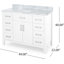Ensemble de meuble-lavabo simple 49 po avec plateau en marbre Cristba-2134345790