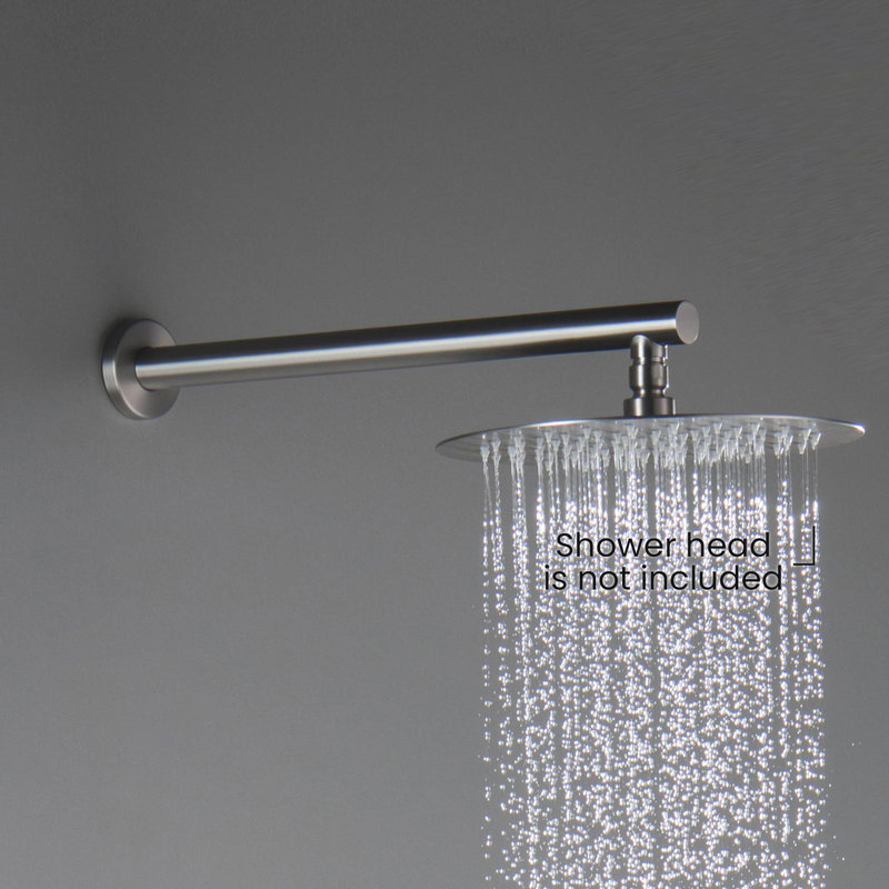 Circular 16" Wall Mounted Shower Arm, Brushed Nickel
