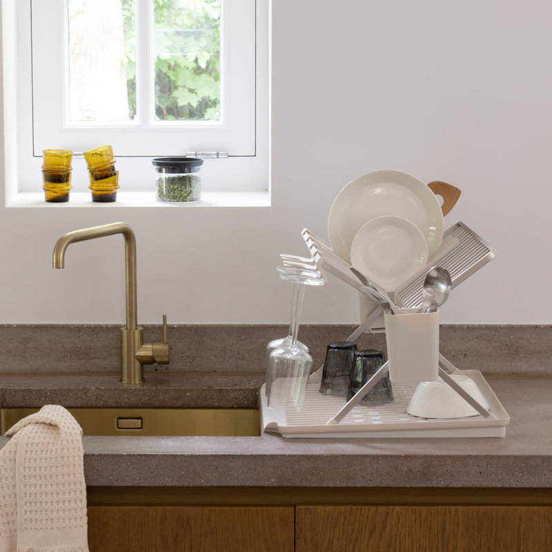 Brabantia Sinkside Large Foldable Dish Drying Rack, Soft Beige