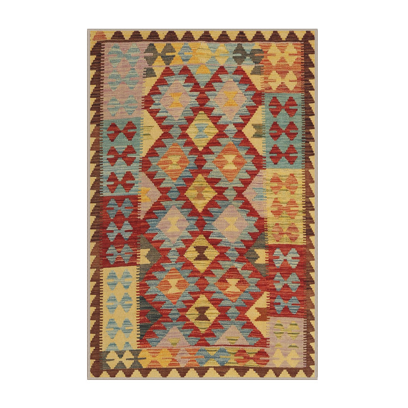 Tapis gris/brun/crème contemporaine, Rectangle 4 pi x 6 pi