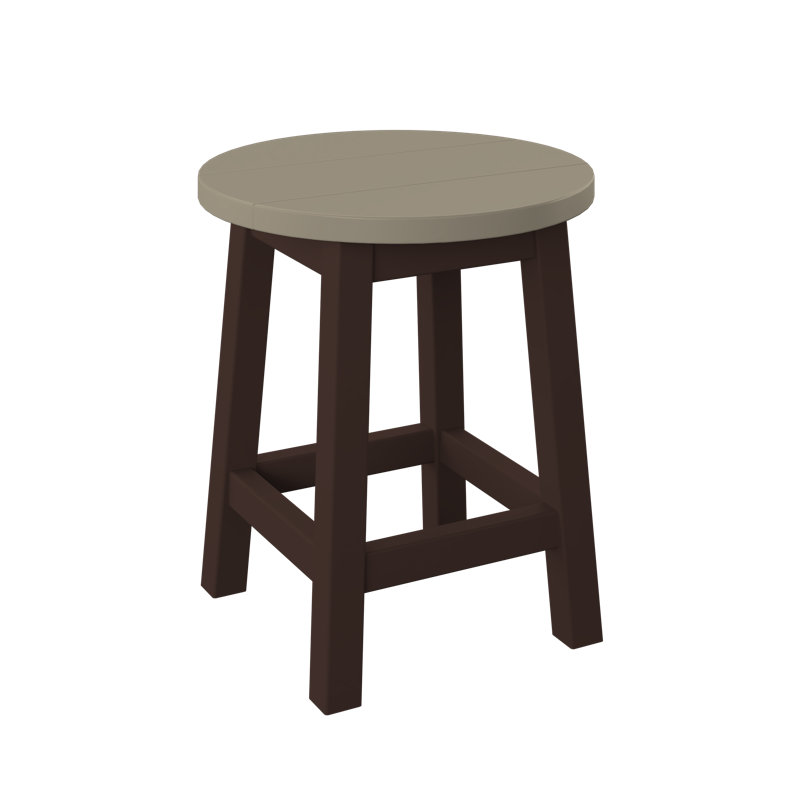  Tabouret de bar rond. Bois vieilli et brun Tudor, Brun Tudor, Bois vieilli