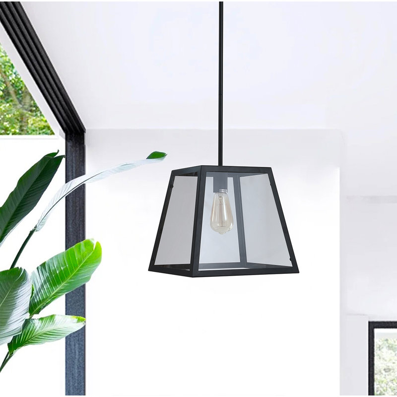 Luminaire suspendu géométrique de style lanterne 1 lumière