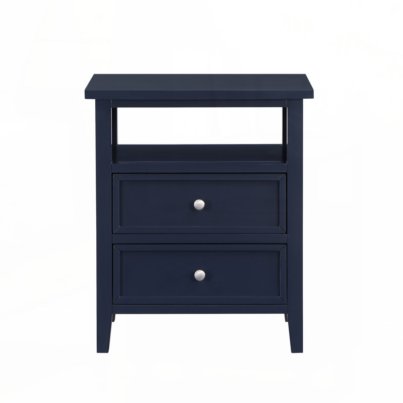 Table de chevet 2 tiroirs Weston Midnight Blue