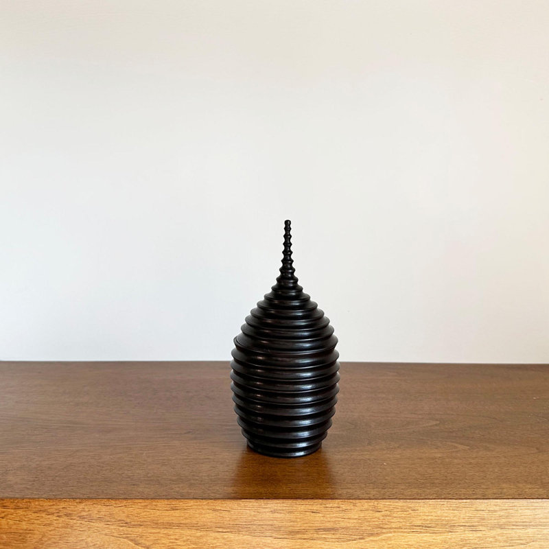 Ebony Wood Collection Wood Jar, 6.5"