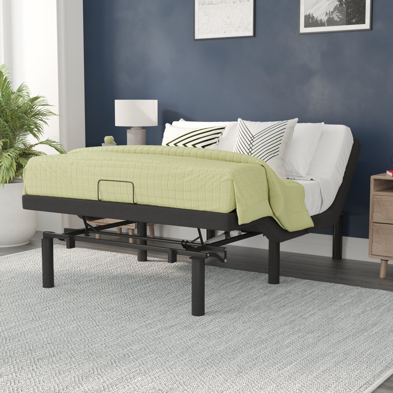 Overton Anti-skid Upholstered Adjustable Bed Base with Wireless Remote, Full