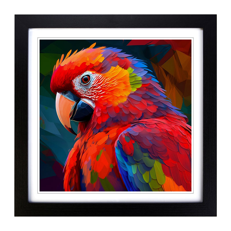 Parrot Fauvism - Framed Print, Black