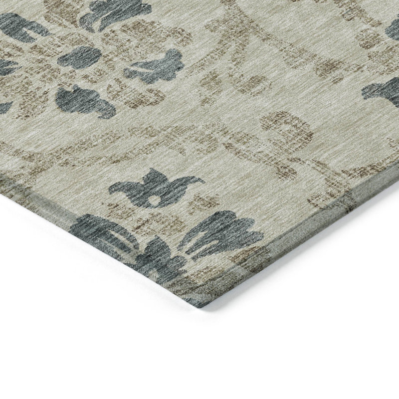 Tapis beige beige et bleu 5 pi x 8 pi