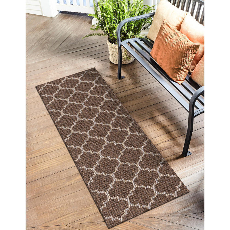 Tapis intérieur / extérieur brun Hampstead, Tapis de couloir 2 pi x 6 pi