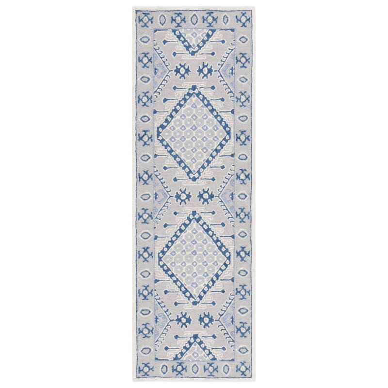 Micro-Loop Hand Tufted Wool Southwestern Rug, Runner 2'3" x 7'