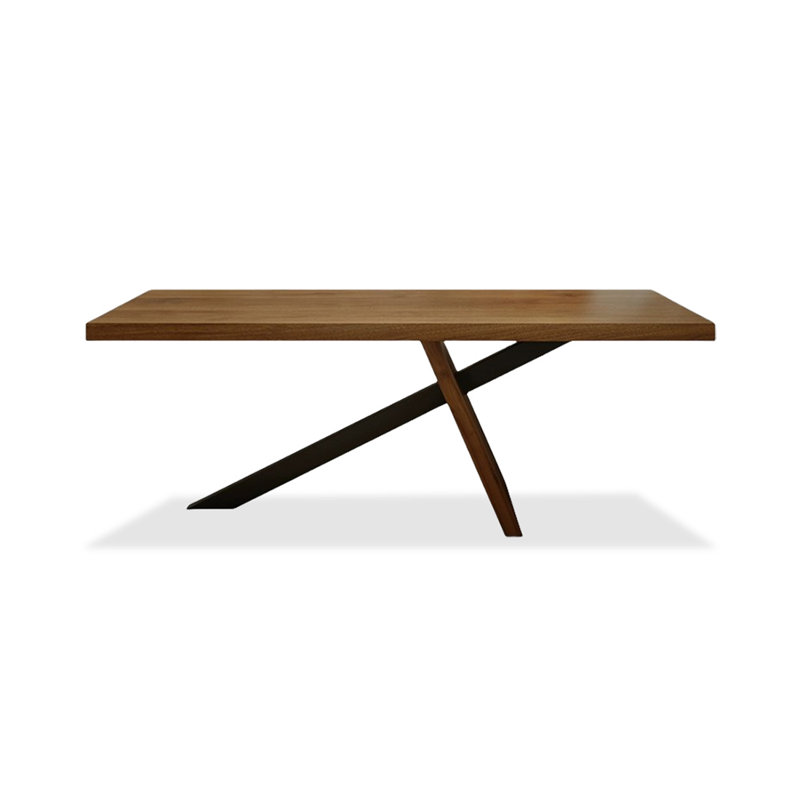 Bureau rectangulaire brun en bois massif, H 29,53 po x l 70,87 po x P 31,5 po