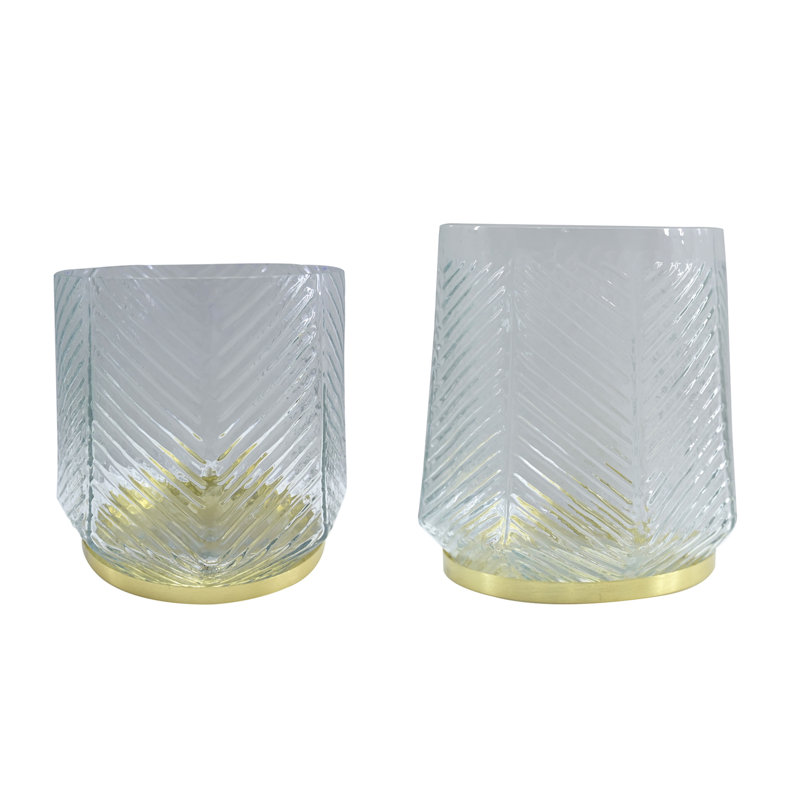 Ensemble de chandelles de table en verre 2 pièces