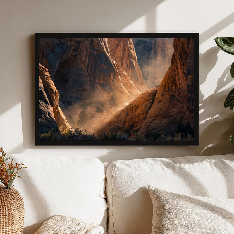 «Orange Sandstone Canyon Formation», art mural sur toile Misty Light, 12"H x 18"W