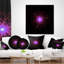 Glow Fractal Flower Pink on Black - coussin à imprimé floral