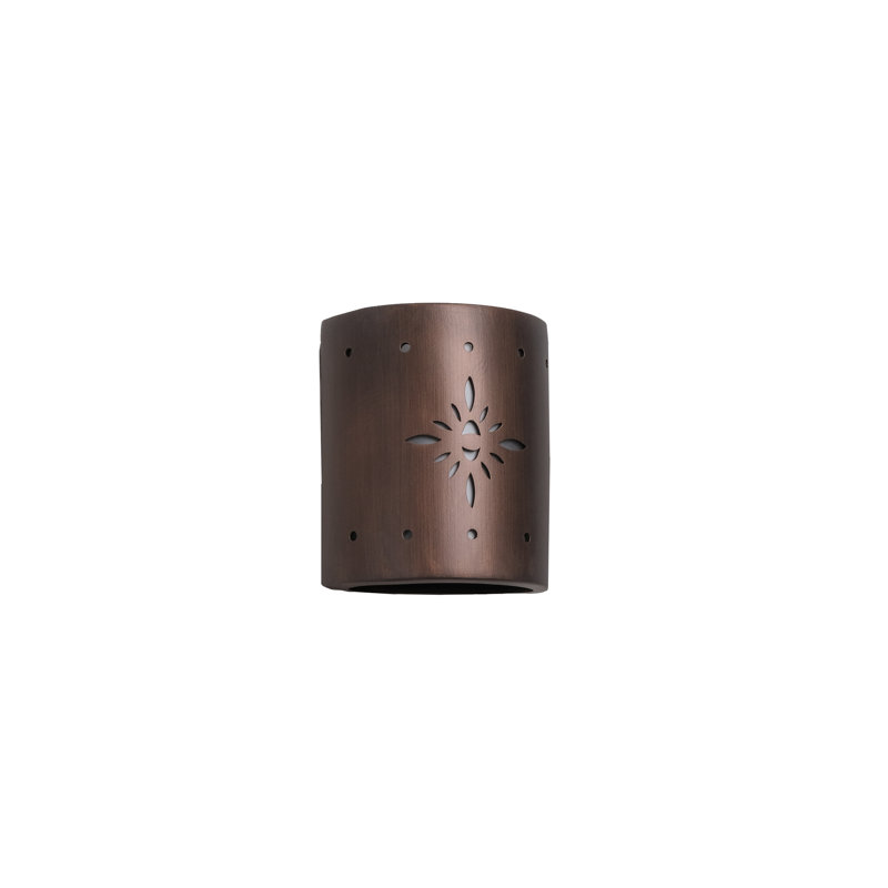 Lampe murale d'extérieur en céramique Ninamarie, ampoule DEL incluse, Cuivre huilé, H 8,5 po x l 7,5 po x P 4 po