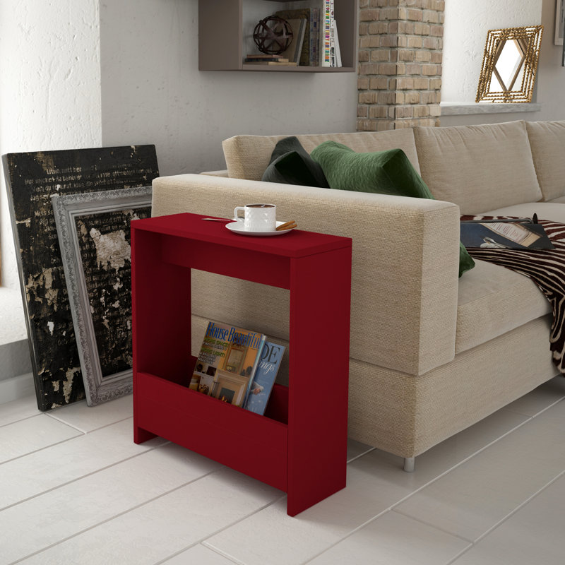 Table de bout avec rangement Frame, Bourgogne