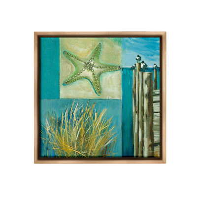 «Modern Beach Dock Collage Floater Frame» par Liz Jardine sur toile