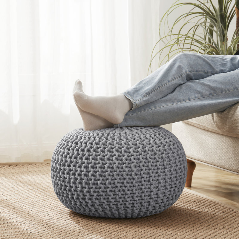 Repose-pieds rond avec repose-pieds By , Gris