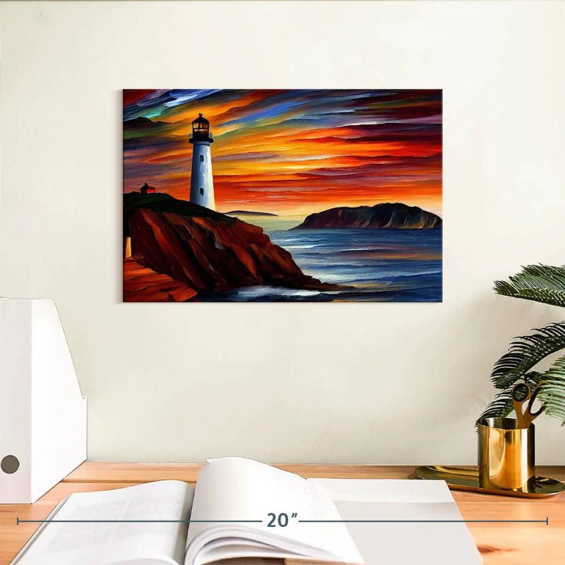 Picturesque lighthouse Aletra, H 8 po x l 12 po