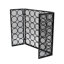  Pare-étincelles 3 panneaux, motif de cercle noir moderne avec panneaux pliables et filet robuste pour une protection élégante du foyer