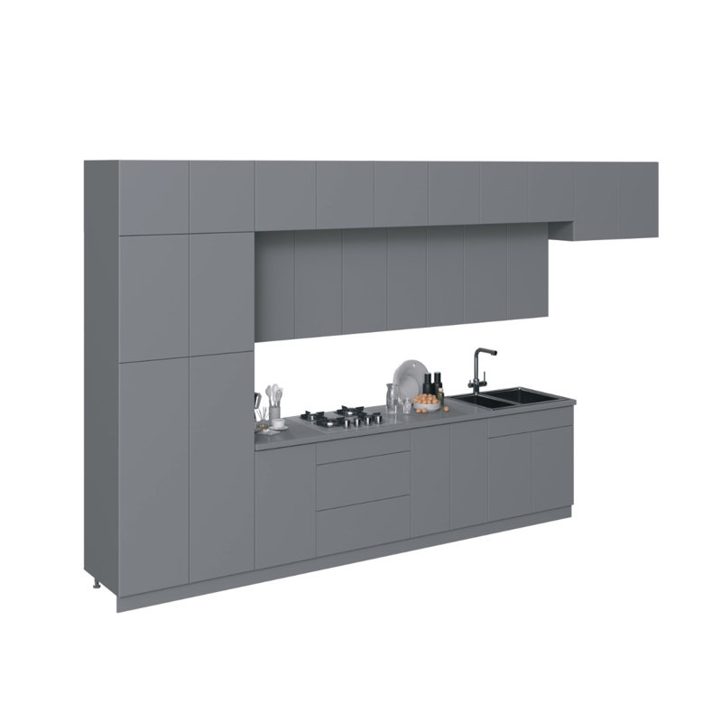 Cuisine moderne pleine grandeur en panneau de fibres à densité moyenne WALLKITCHENS FK-Serene l 180 x P 107 x H 96 