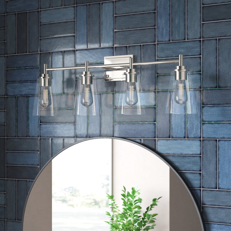 Jibril 4 - Light Dimmable Vanity Light, Satin Platinum