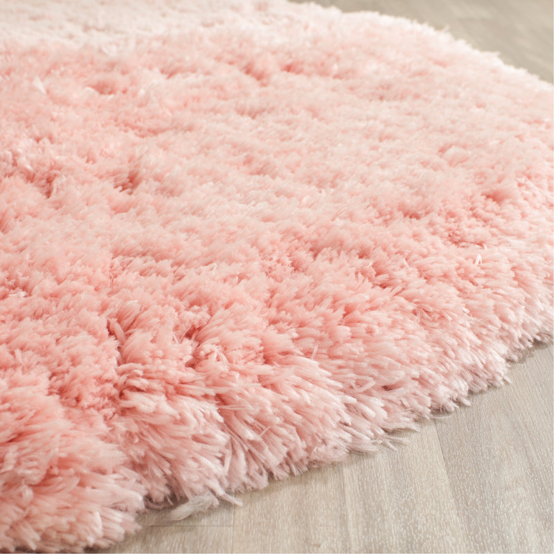Gentas Hand Tufted Solid Color Shag Performance Area Rug, Rond 7 pi