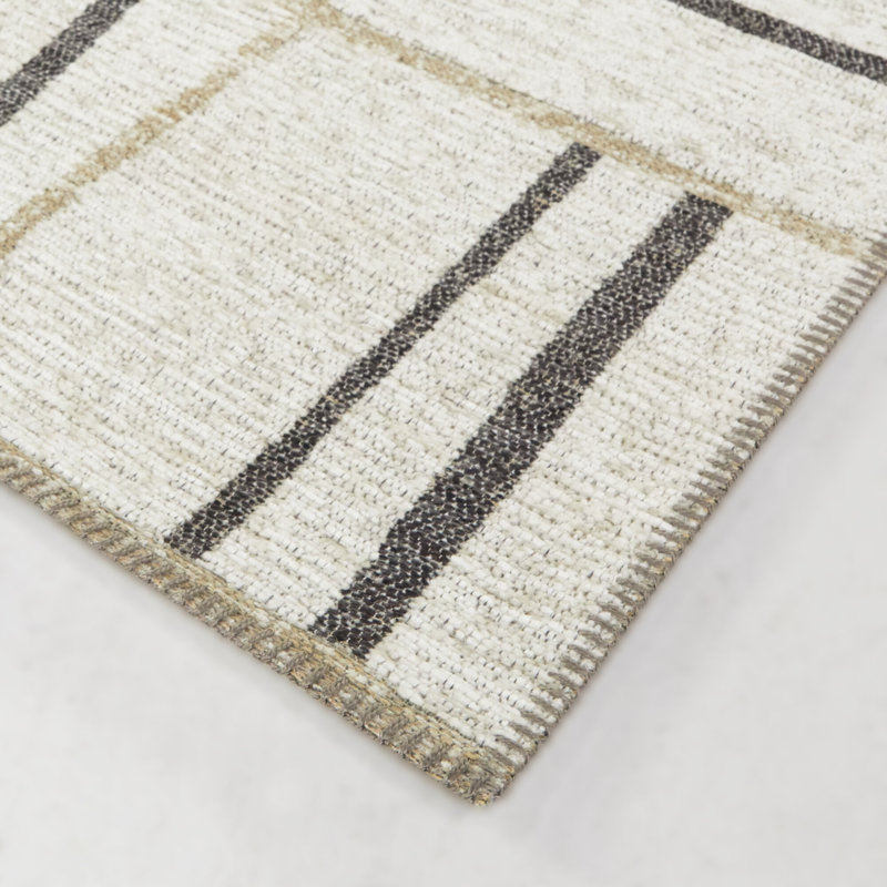 Laki Rectangle Patchwork Machine Woven Jute/Sisal/Recycled P.e.t Area Rug in Cream/Gray, Rectangle 7'10" x 10'