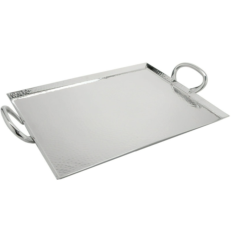 Plateau en acier, H 0,38 po x l 12 po x P 16 po, Argent