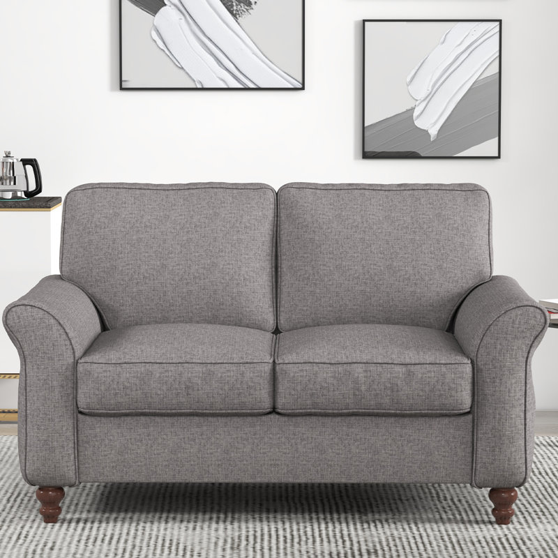 Causeuse Gerwalta, Chenille / mélange de coton gris vif