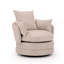 Upholstered Swivel Barrel Chair-315395037