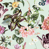 Flora Collection Floral Rhapsody Wallpaper Roll