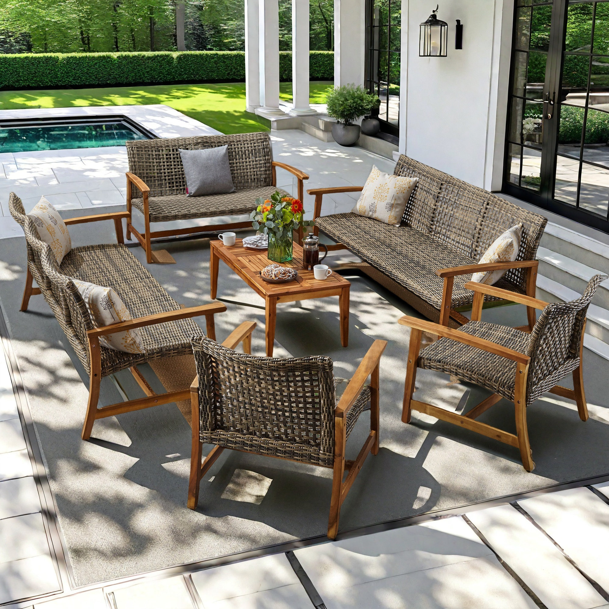 Wicker Patio Conversation Set Hampton Bay Aria Patio Set Hampton