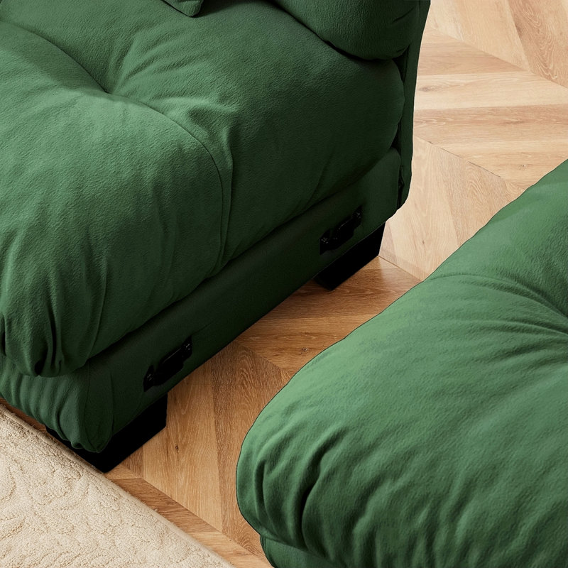 Canapé modulaire Luxury Luxury, H 35,4 po x l 133,8 po x P 59,6 po, 3, Vert