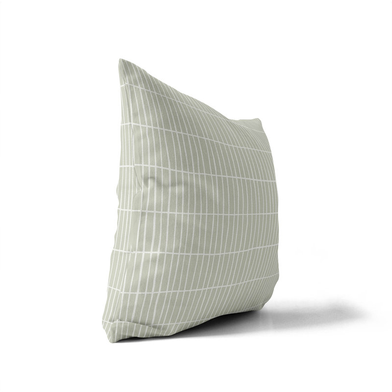 Coussin Snow Fence, H 16 po x l 16 po, Géométrique vert clair
