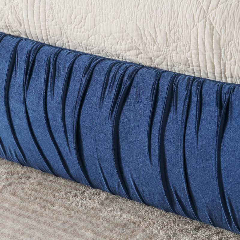 Upholstered Bed, Bleu très foncé
