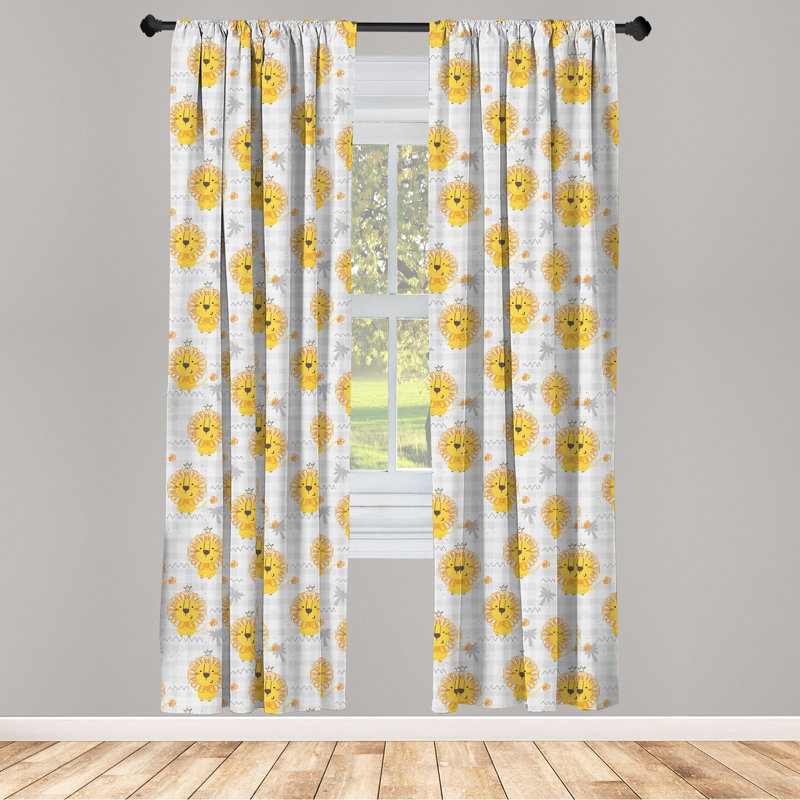 Nursery Semi-Sheer Rod Pocket Curtain Panels, 28" x 63"
