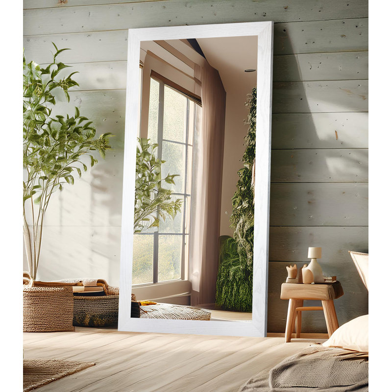 Miroir de plancher Gracie Oaks, 76 po x 33 po, Blanc