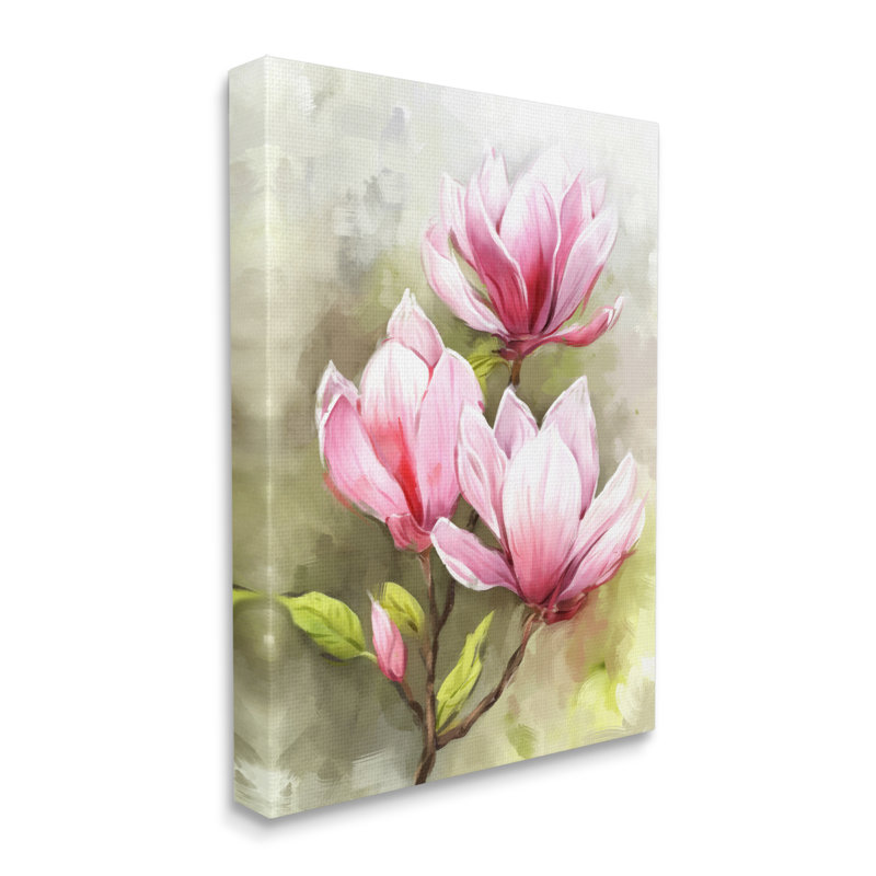 «Red Barrel Studio®», lys roses en fleurs, art mural encadré par Ziwei Li, H 48 po x l 36 po x P 1,5 po