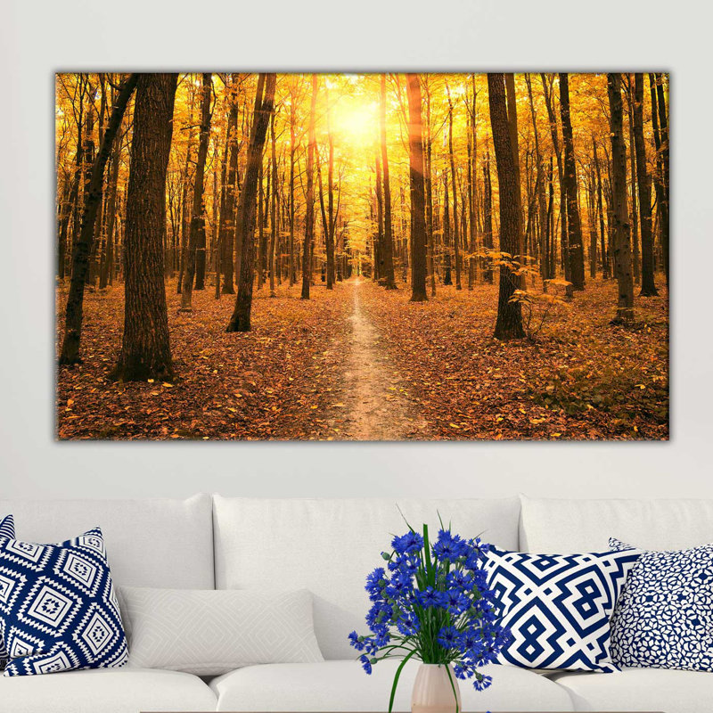 « automne forest », reproduction d’impression sur toile tendue, H 24 po x l 40 po x P 1,5 po