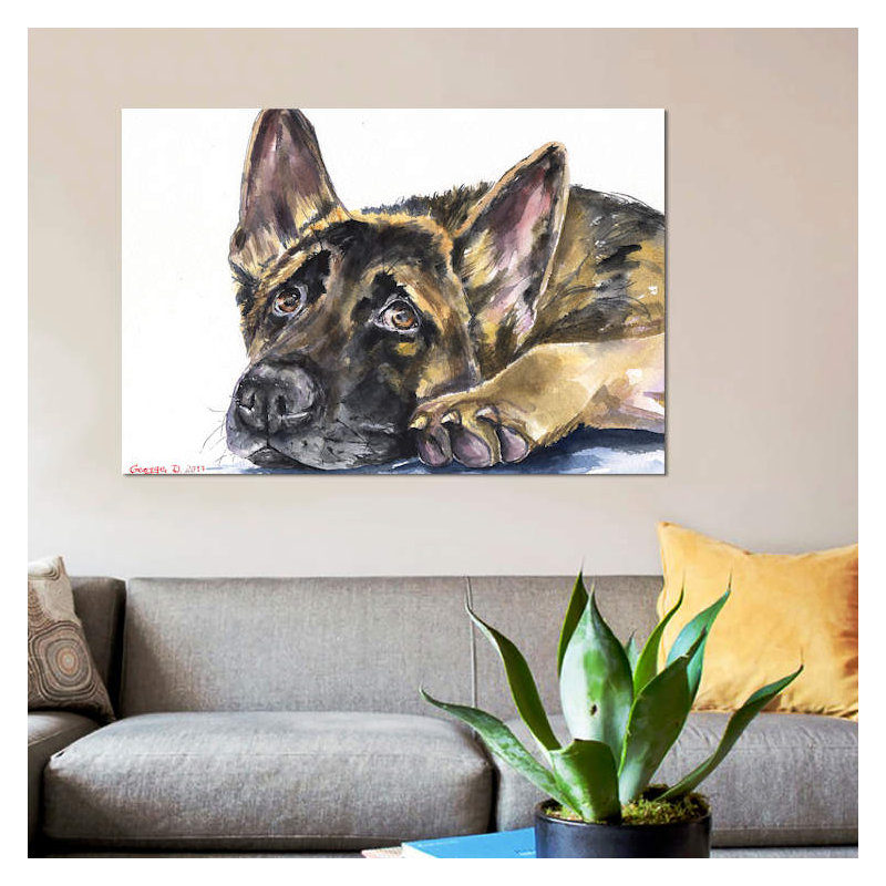 « german berger », impression sur toile, H 8 po x l 12 po x P 0,75 po, Toile tendue