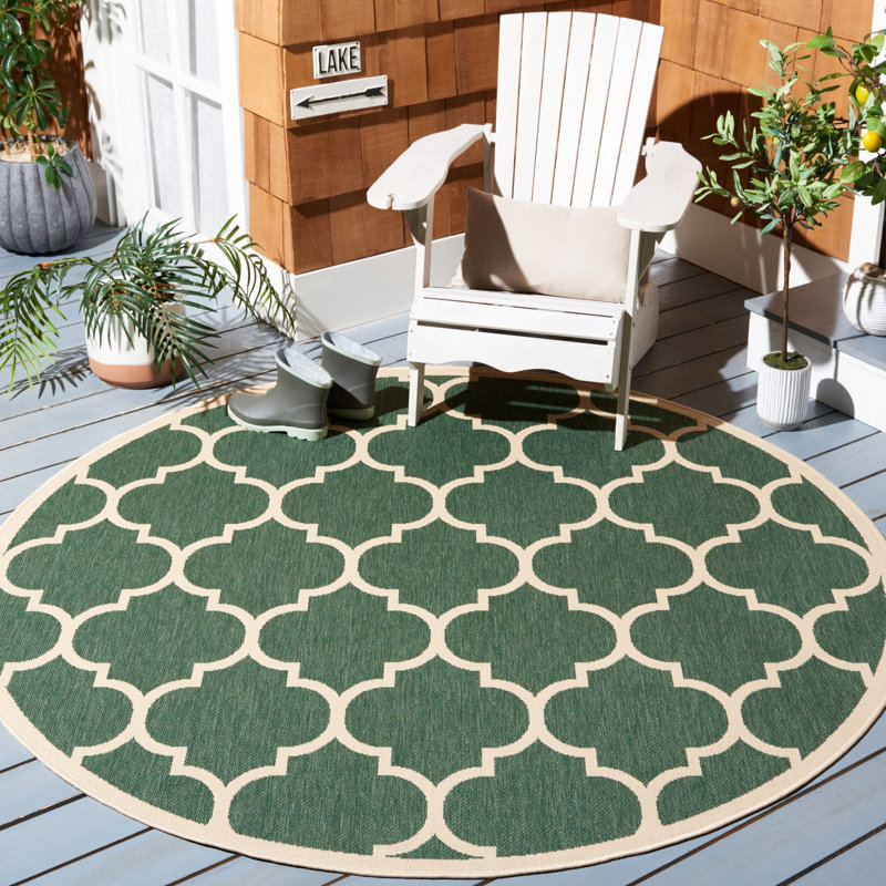 Anaelisa Performance Moroccan Indoor/Outdoor Area Rug, Round 6'7"