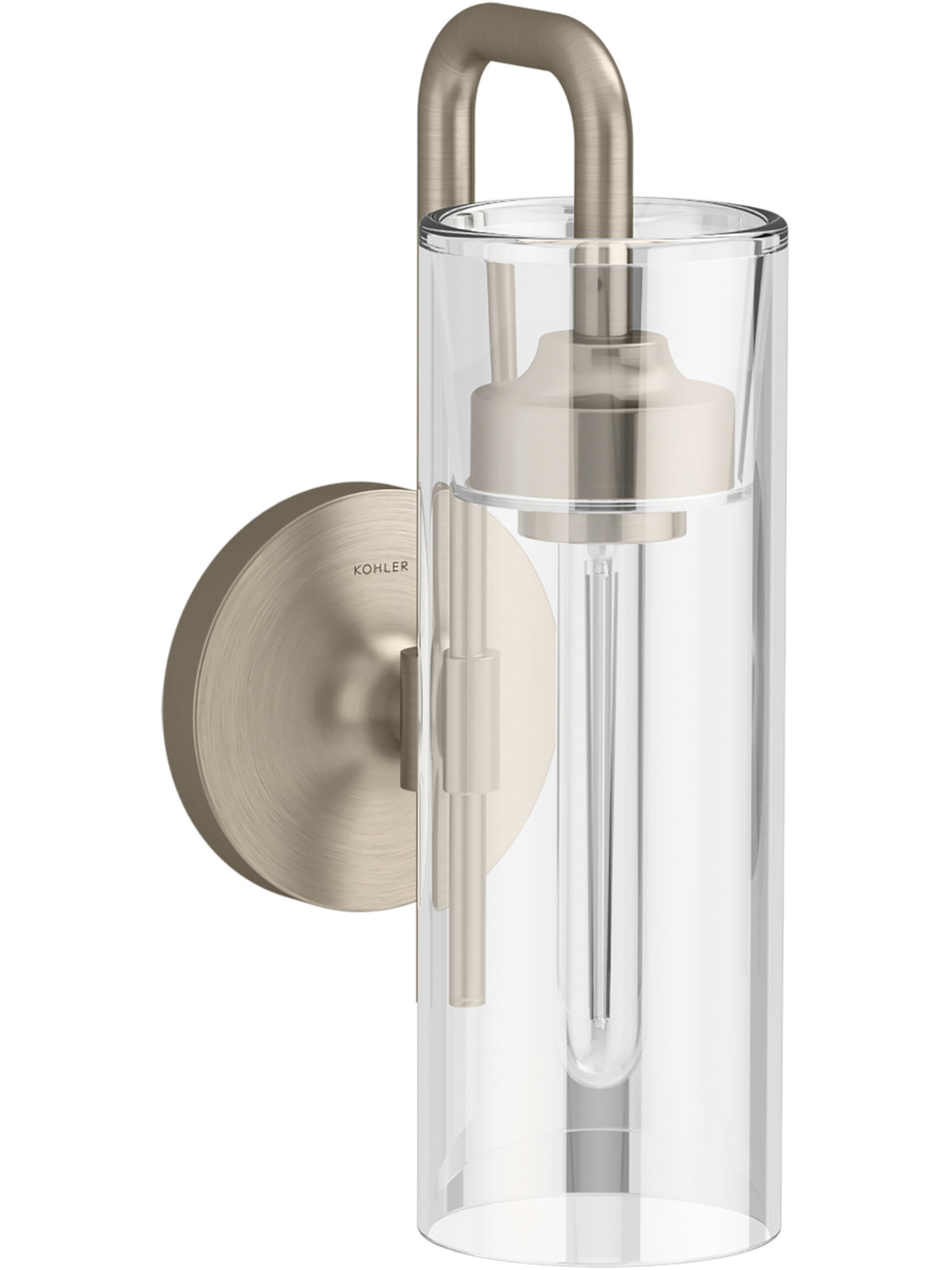 Purist Single Light Armed Sconce, Vibrant Brushed Bronze