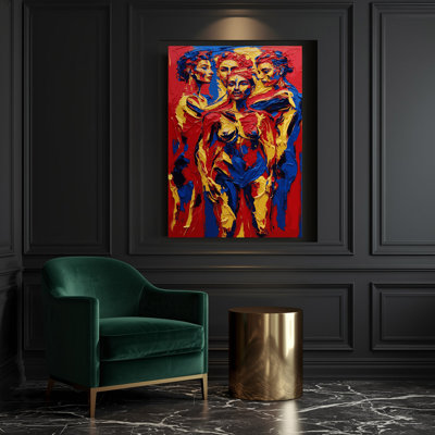 Abstract Figurative 81 Red Canvas Wall Art