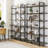 Heavy Duty 5-Tier Industrial Bookcase, 47" Wide Wood Bookshelf for Home Office, 120lbs Shelf Capacity, Rustic Shelving Display with Reinforced Horizontal Shelf for Living Room Bedroom,Grey-748633166
