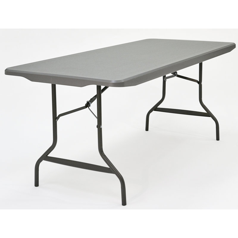 Charcoal Gray Heavy-Duty Rectangular Folding Table