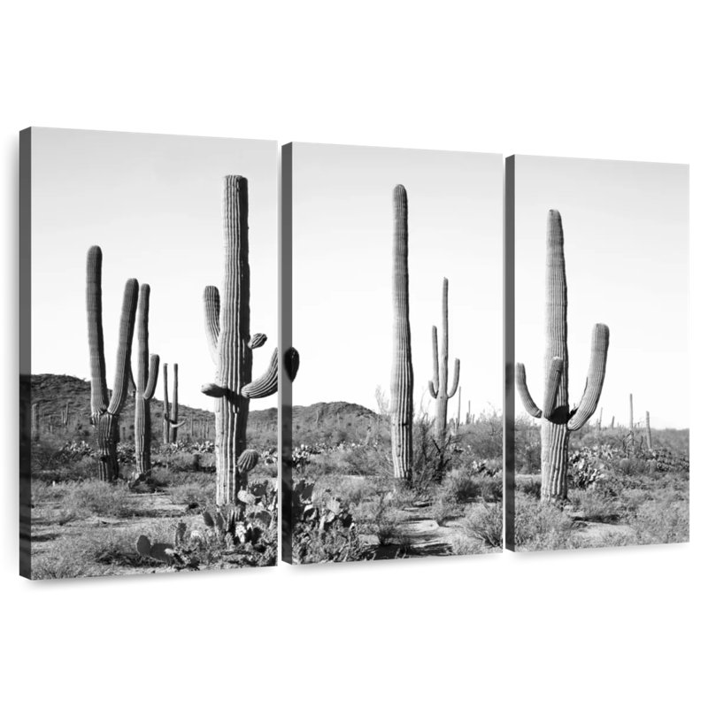 Harnek Gray Cactus Land, 36" H x 57" W